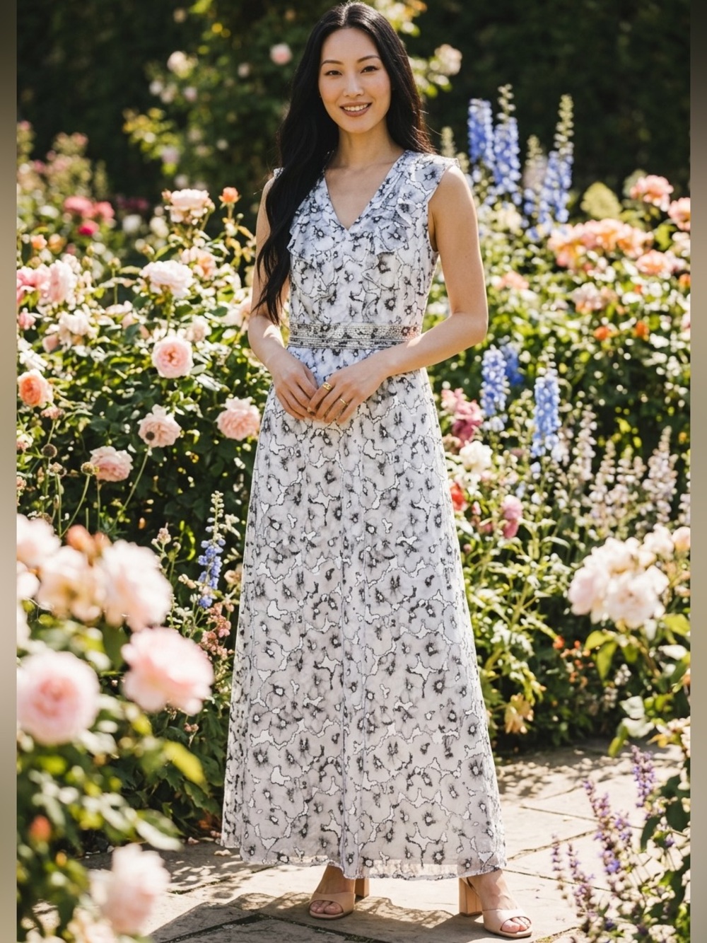 Banana Republic Floral Ruffle Maxi Dress
